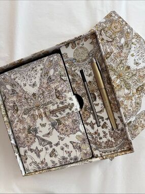 GWP Dior Floral Butterfly Notebook & Gold Pen Set